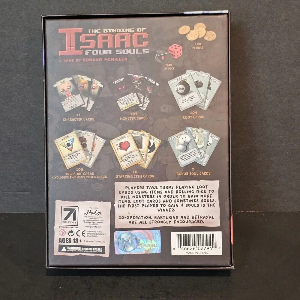 The Binding of Isaac Four Souls Board Game 3 Exclusive Cards Complete